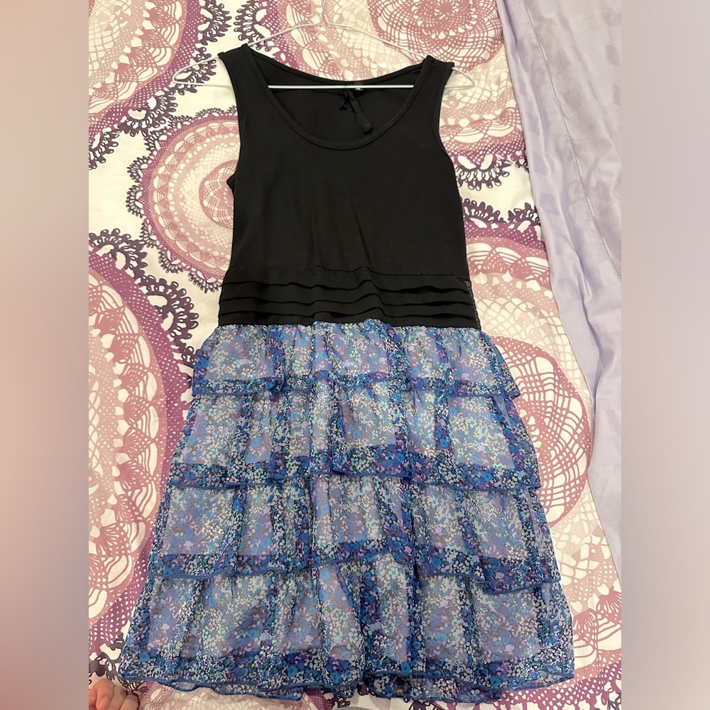 Blue Floral Girls Dress